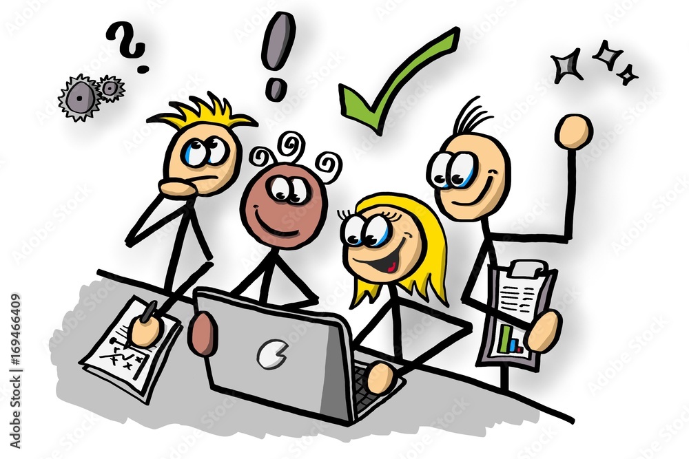 Gruppenarbeit - Teamwork Stock-Illustration | Adobe Stock