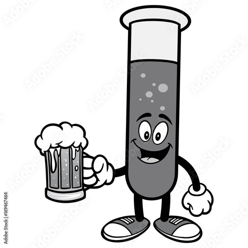 Test Tube with Beer Illustration