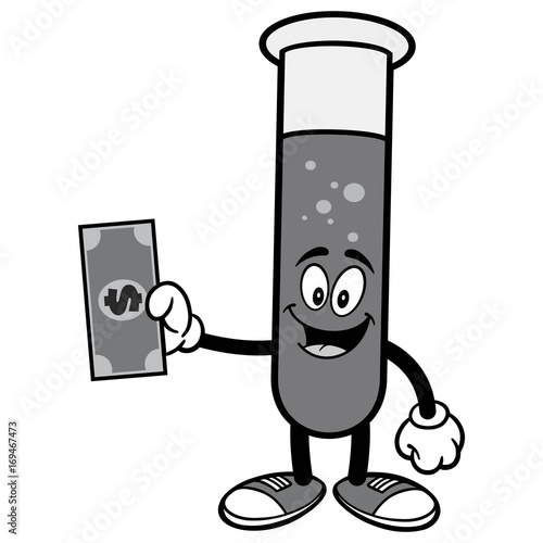 Test Tube with Dollar Illustration
