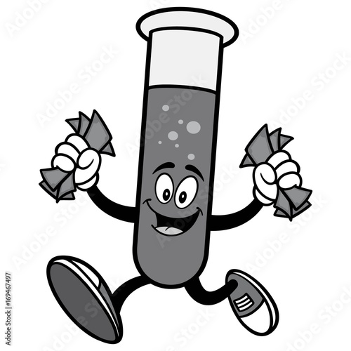 Test Tube with Money Illustration