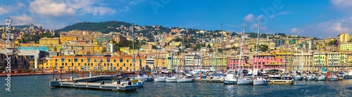 Port of Genoa ( Genova ), Italy. Panoramic view photo