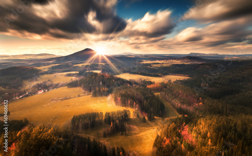 Sunset in Czech mountains