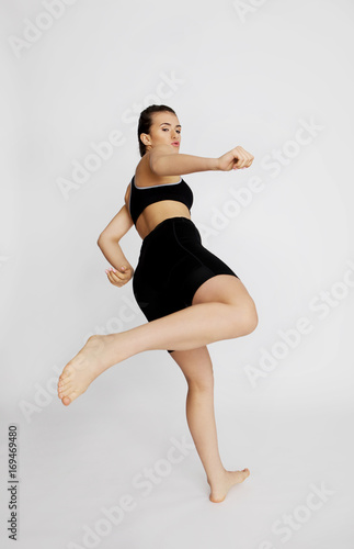 Beautiful girl boxing