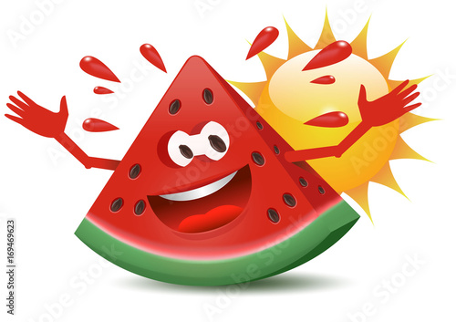 funny watermelon character with arms