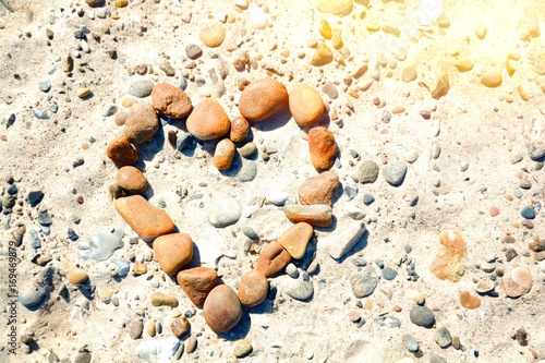 Grußkarte - Strand Herz