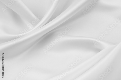 Luxury white silk fabric material sheet texture background