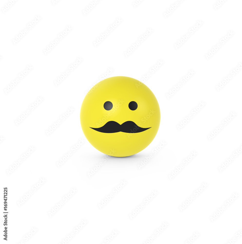 Fototapeta premium Smiley mit Schnurrbart