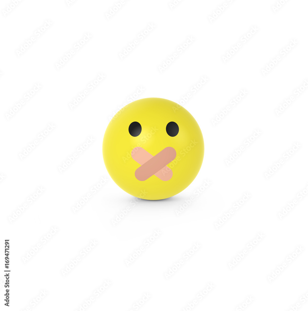 Smiley mit Pflaster auf dem Mund Stock Illustration | Adobe Stock