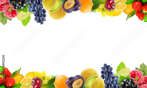Fototapeta Naklejka Na Ścianę i Meble -  Fresh color fruits and vegetables. Healthy food concept
