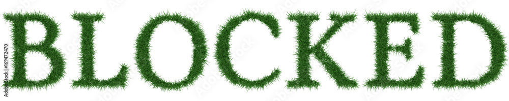 Blocked - 3D rendering fresh Grass letters isolated on whhite background. Blocked - 3D rendering fresh Grass letters isolated on whhite background.