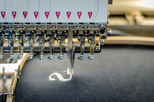 Embroidery machine close up