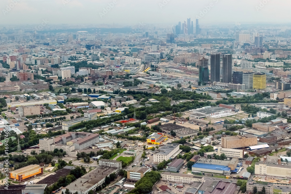 view on Moscow (Moscow city) from Ostankino tower