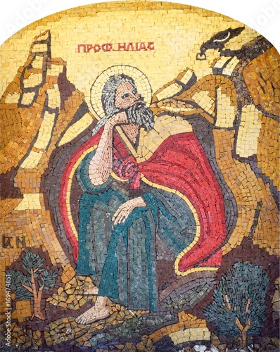 Mosaic icon with holy man 