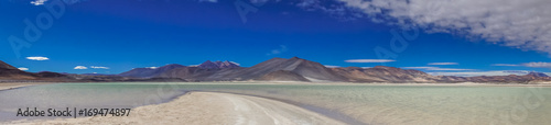 Panoramic View of lagoon Salar de talar by San Pedro de Atacama in Chile