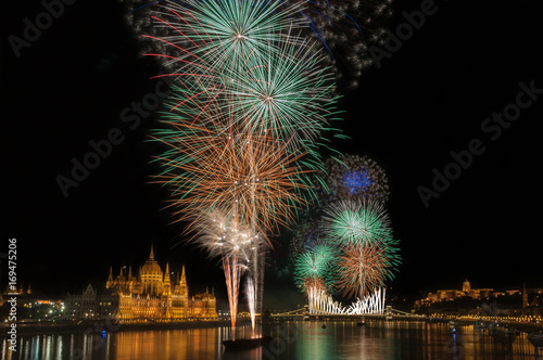 Photography Fireworks over the Danube River in Budapest