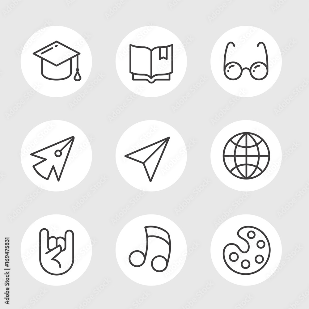 school line icons school line icons
