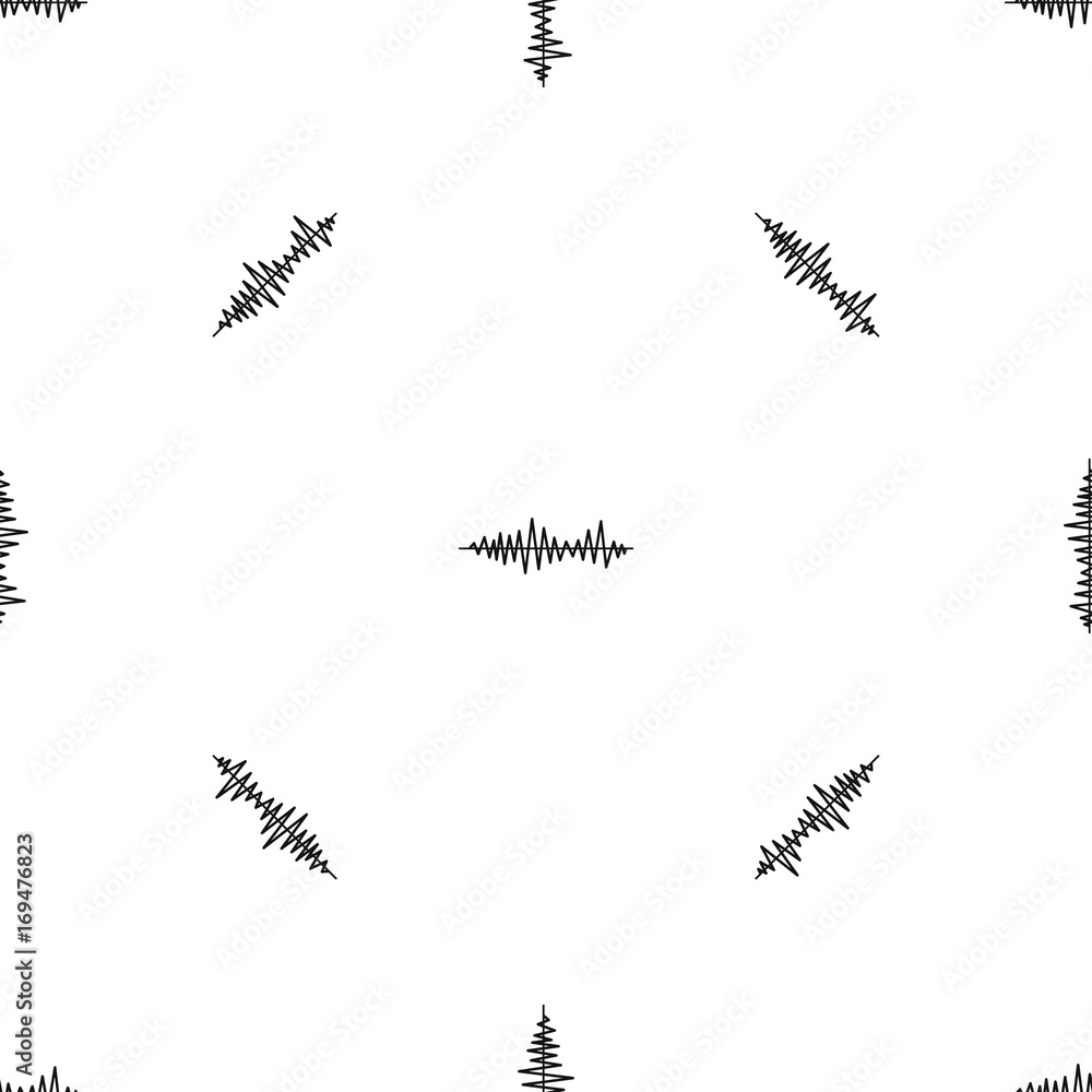 Music sound waves pattern seamless black Music sound waves pattern seamless black