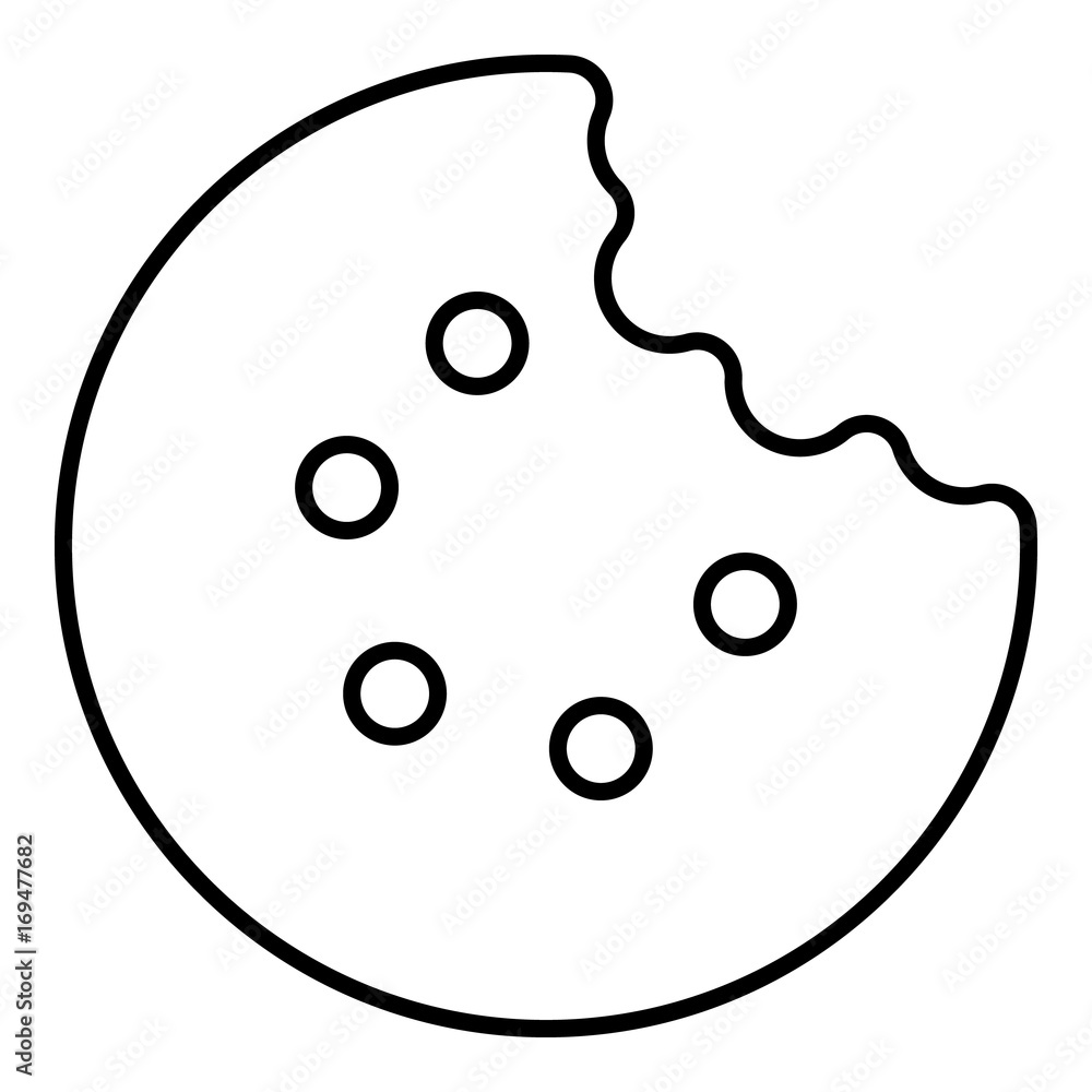 Bite biscuits icon, outline line style Bite biscuits icon, outline line style