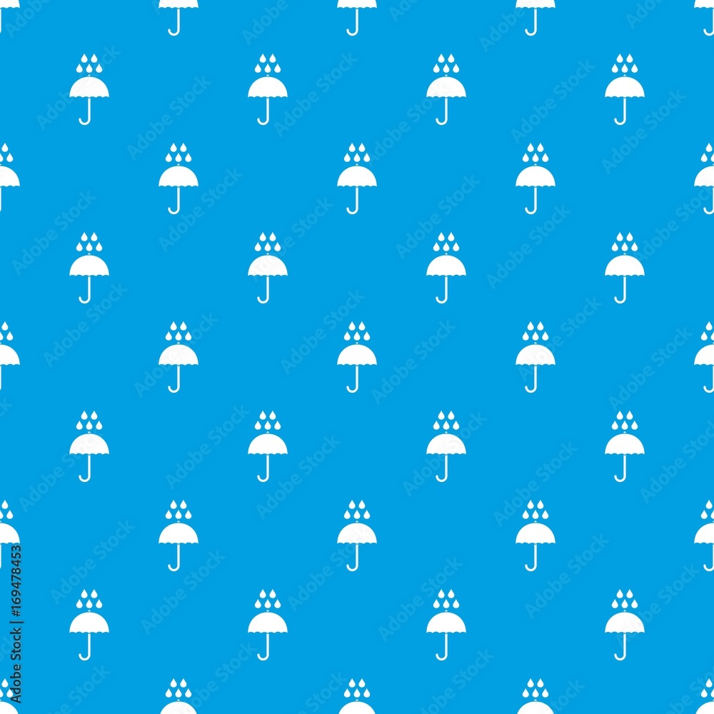 Umbrella and rain drops pattern seamless blue