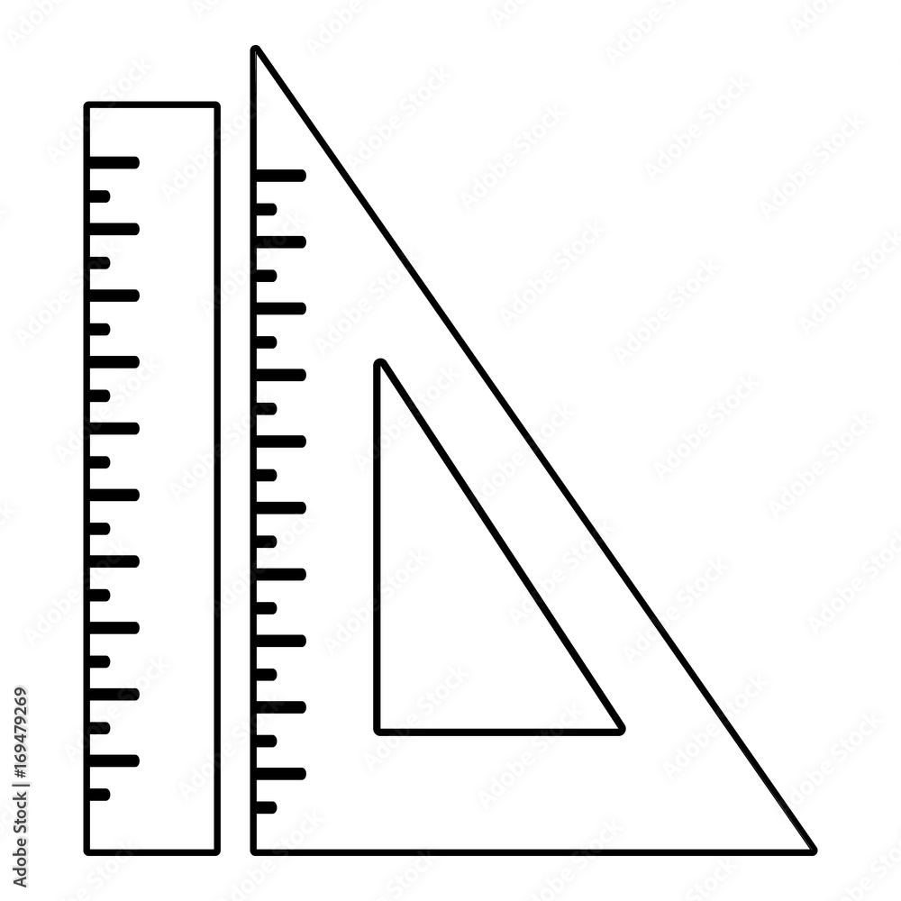 Ruler icon, outline line style