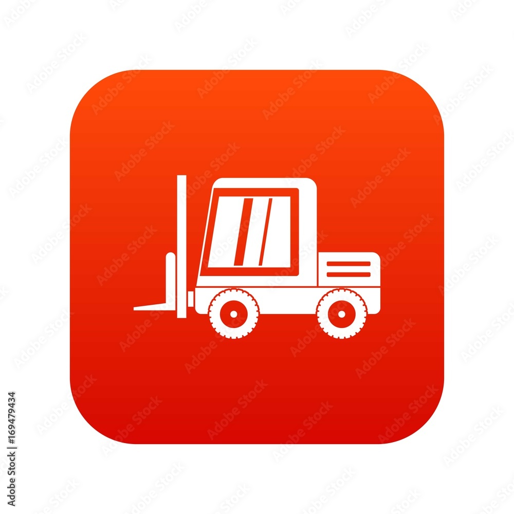 Stacker loader icon digital red Stacker loader icon digital red