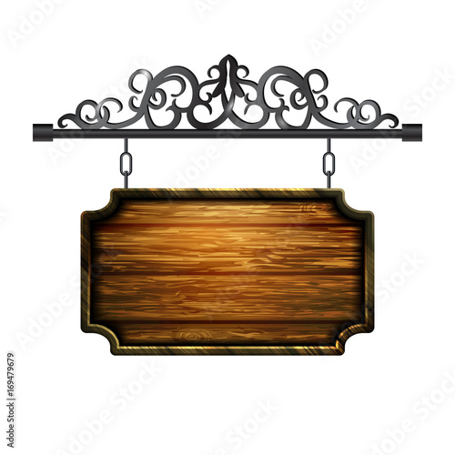 vector wooden signboard