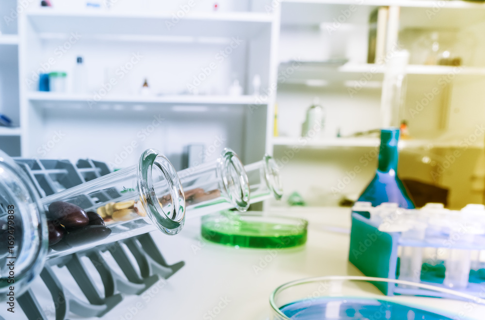 Chemical Laboratory of the Food supply . Food in laboratory, dna modify . Chemical Laboratory of the Food supply . Food in laboratory, dna modify .