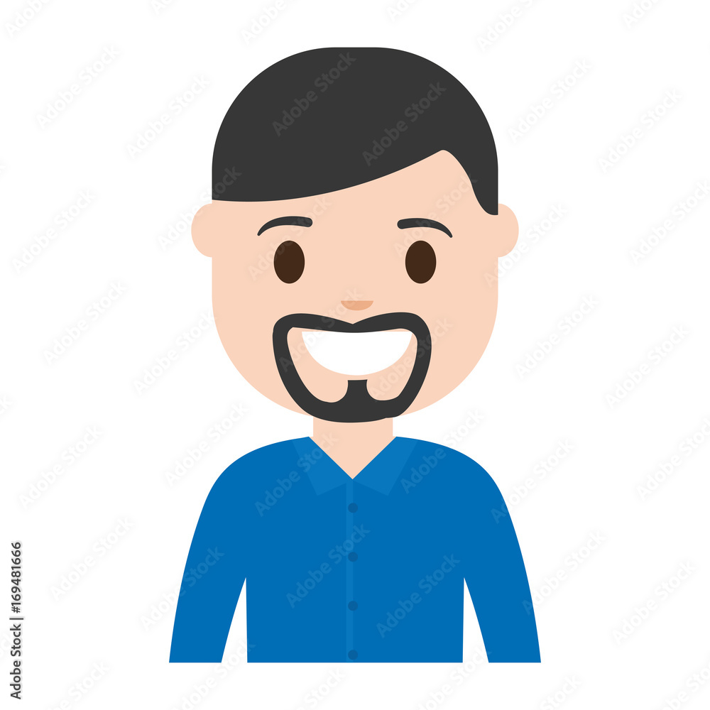 cartoon man smiling icon over white background colorful design vector illustration