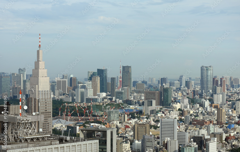 Fototapeta premium 日本の東京都市景観（港区などの街並みを望む）