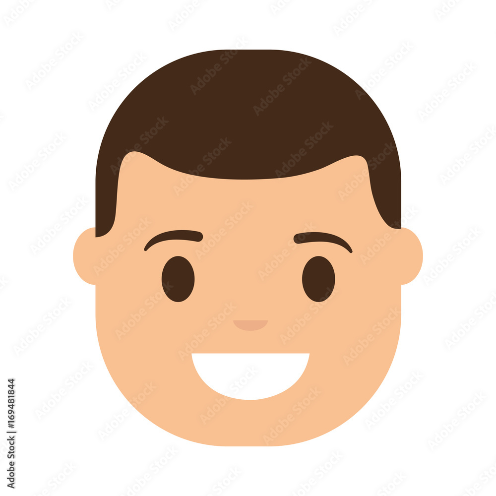 cartoon man face icon over white background colorful design  vector illustration