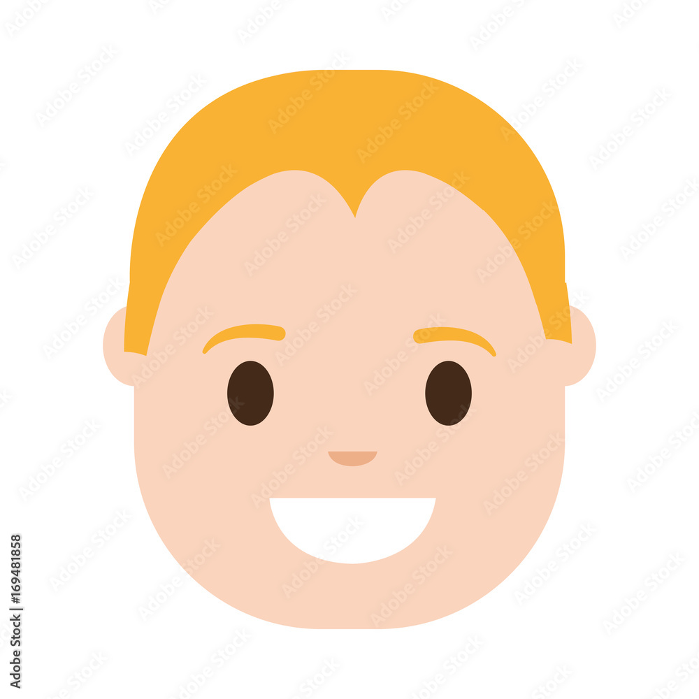 cartoon man face icon over white background colorful design  vector illustration