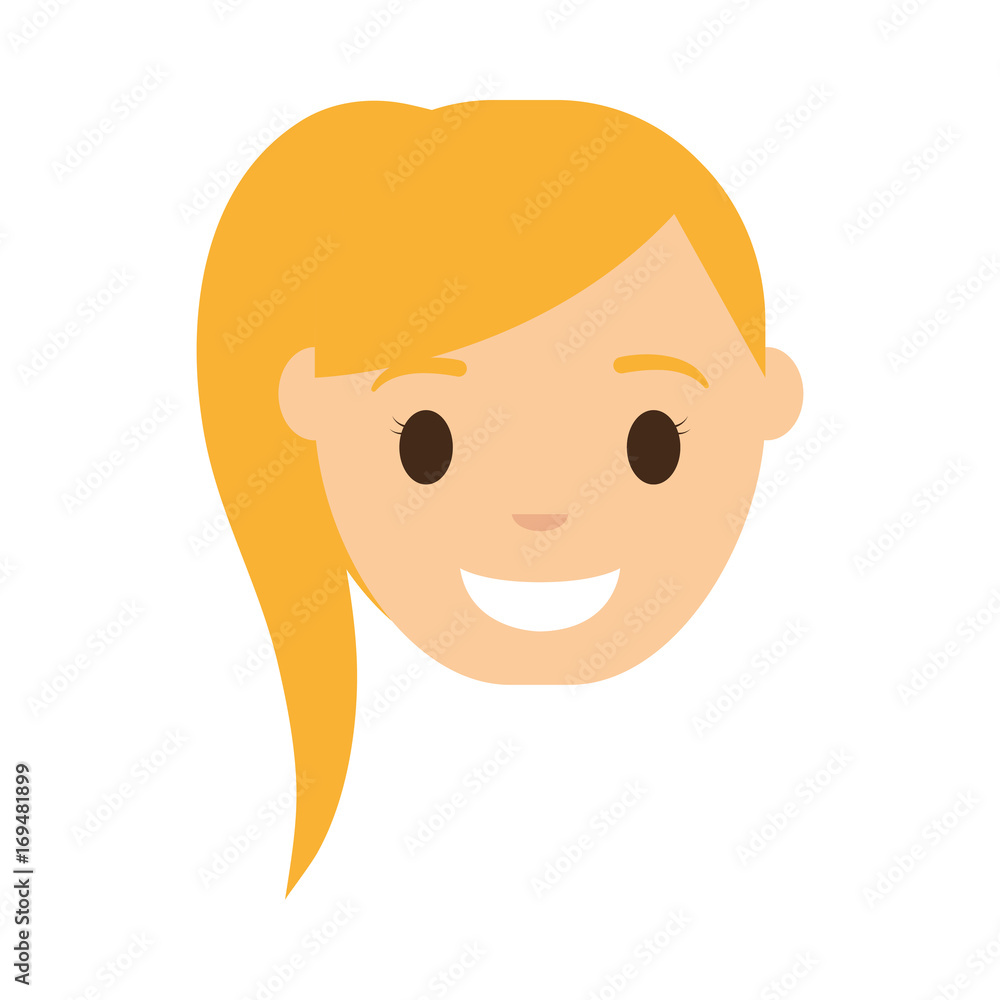 cartoon woman smiling icon over white background colorful design vector illustration cartoon woman smiling icon over white background colorful design vector illustration