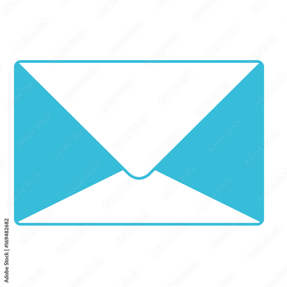 blue color silhouette of sealed envelope blue color silhouette of sealed envelope