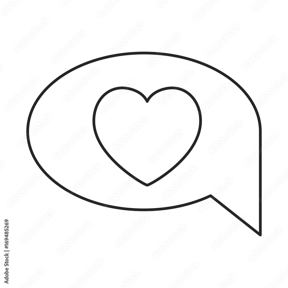 monochrome silhouette of speech bubble with heart monochrome silhouette of speech bubble with heart