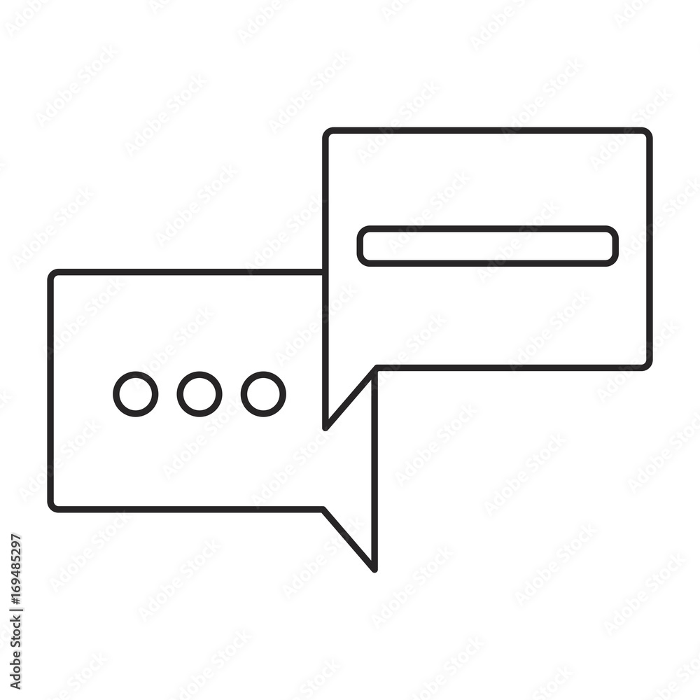 monochrome silhouette with set of square speech with ellipsis symbol and bar monochrome silhouette with set of square speech with ellipsis symbol and bar