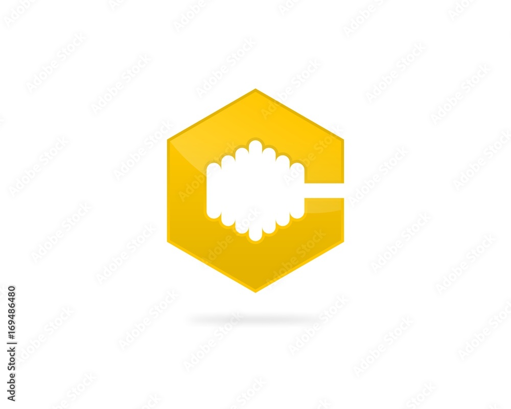 Letter C Honey Hexagon Letter C Honey Hexagon