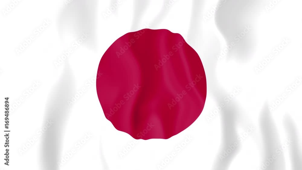 Animated flag of Japan in slow motion Animated flag of Japan in slow motion