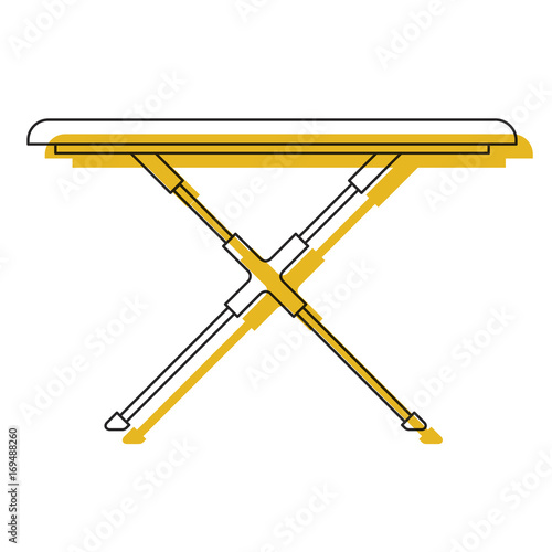 yellow watercolor silhouette of ironing board