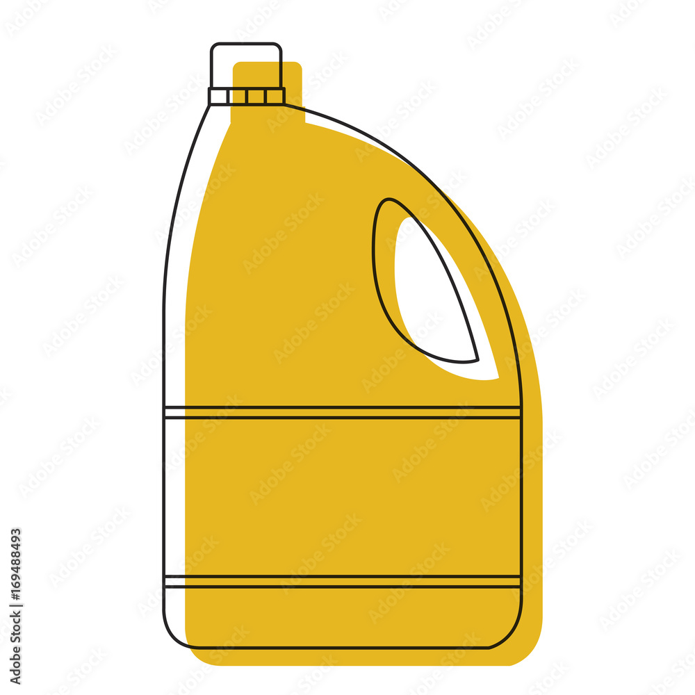 yellow watercolor silhouette of bleach clothes bottle Stock Vector