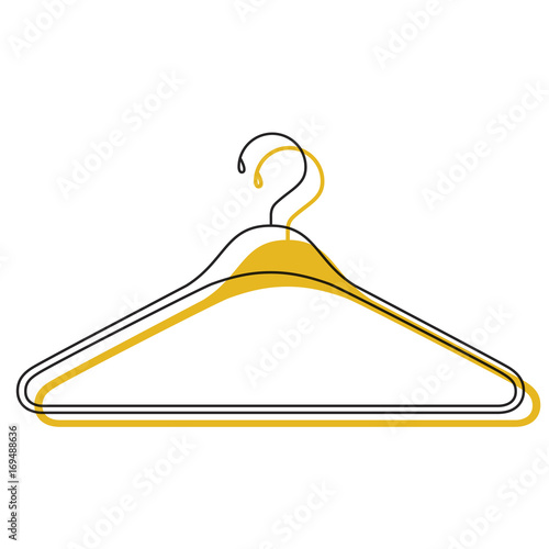 yellow watercolor silhouette of clothes hanger icon