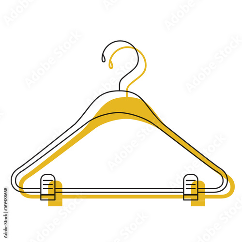 yellow watercolor silhouette of clothes hanger