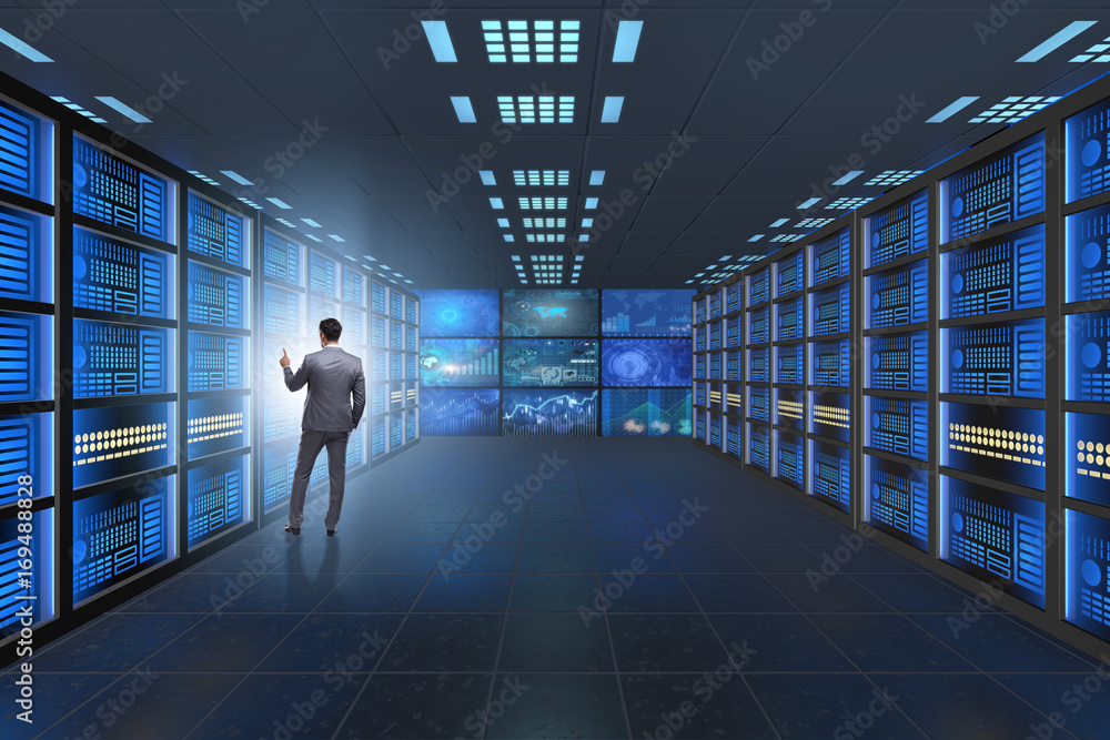 Concept of big data management with businessman Concept of big data management with businessman