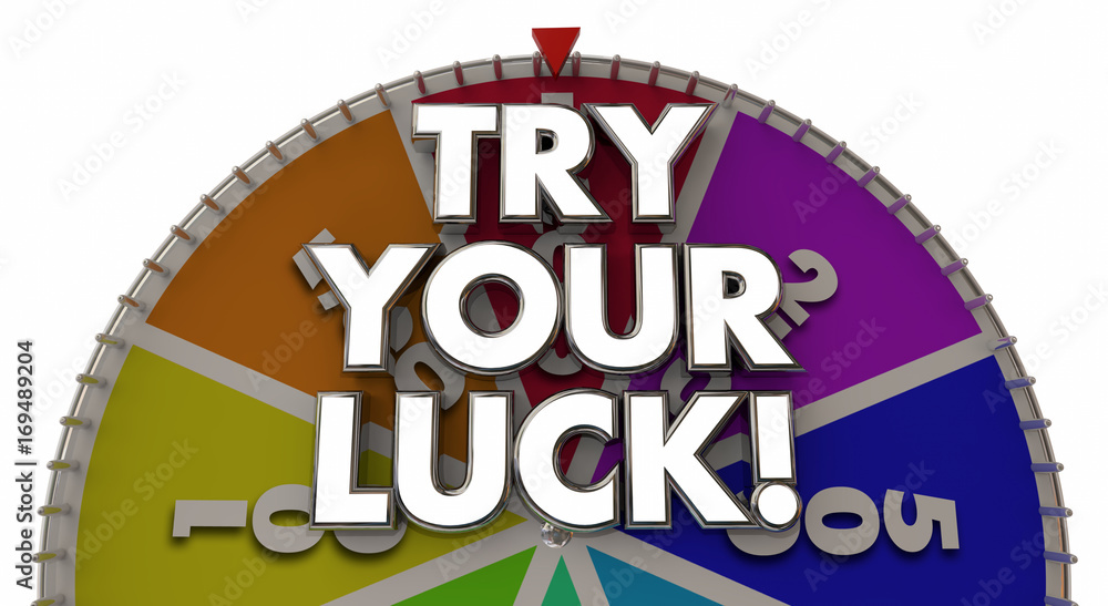 Try Your Luck Spinning Game Show Wheel 3d Illustration Stock