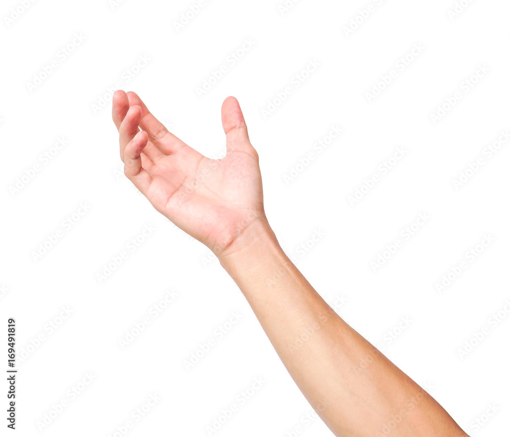 Naklejka premium Empty man hand praying on white background