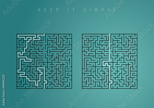 Keep it simple business concept for marketing, creativity, project management. Brilliant meaning solution with simple flow.