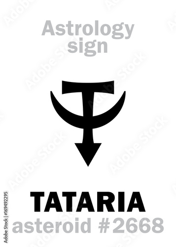 Astrology Alphabet: TATARIA, asteroid #2668. Hieroglyphics character sign (single symbol).
