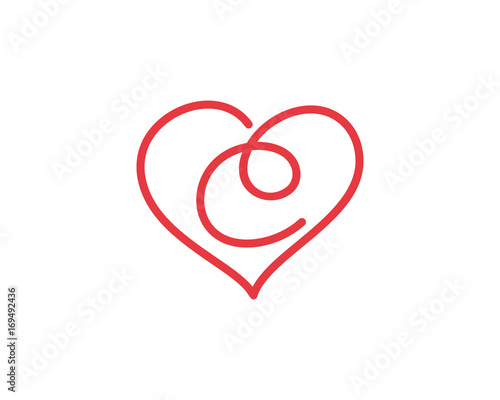 Letter C and heart logo 1