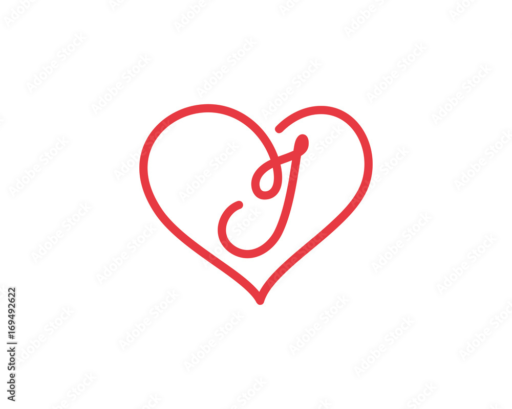 Letter I and heart logo 1
