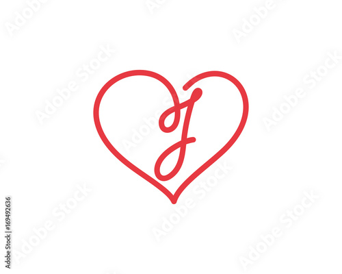 Letter J and heart logo 1