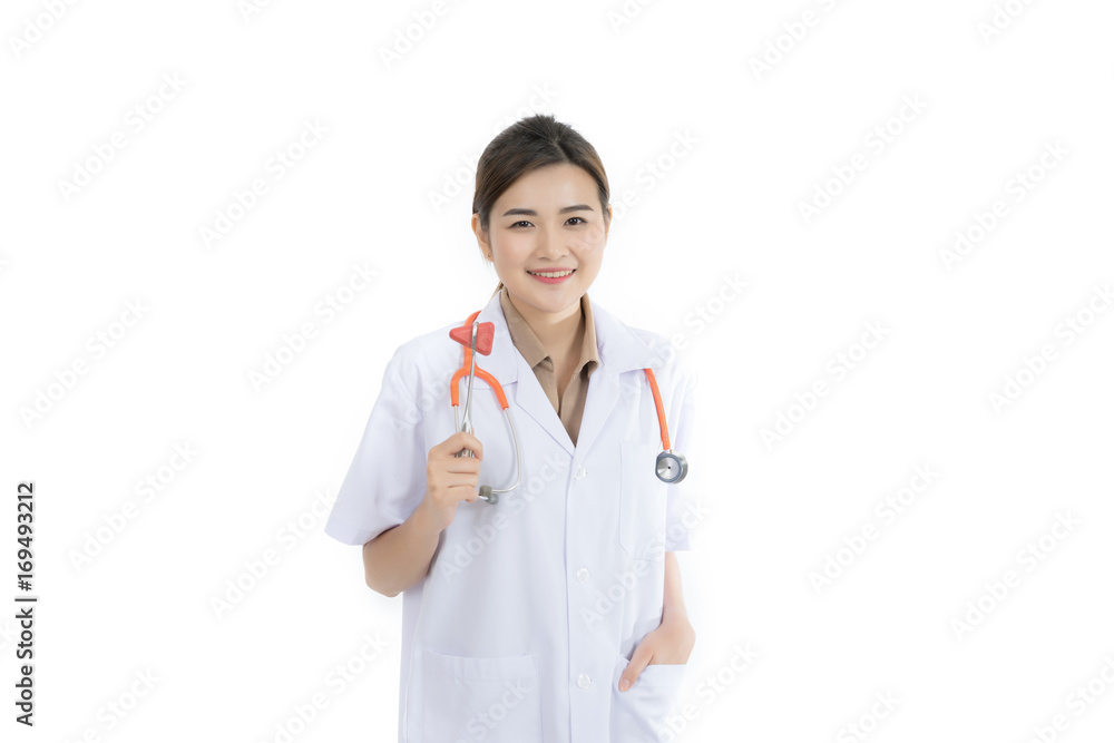 Portrait of female doctor isolated on white Portrait of female doctor isolated on white